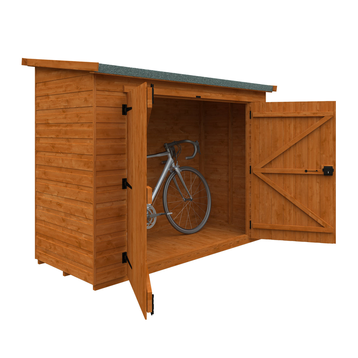 Redlands 7' x 3' Shiplap Pent Bike Shed | Sheds.co.uk