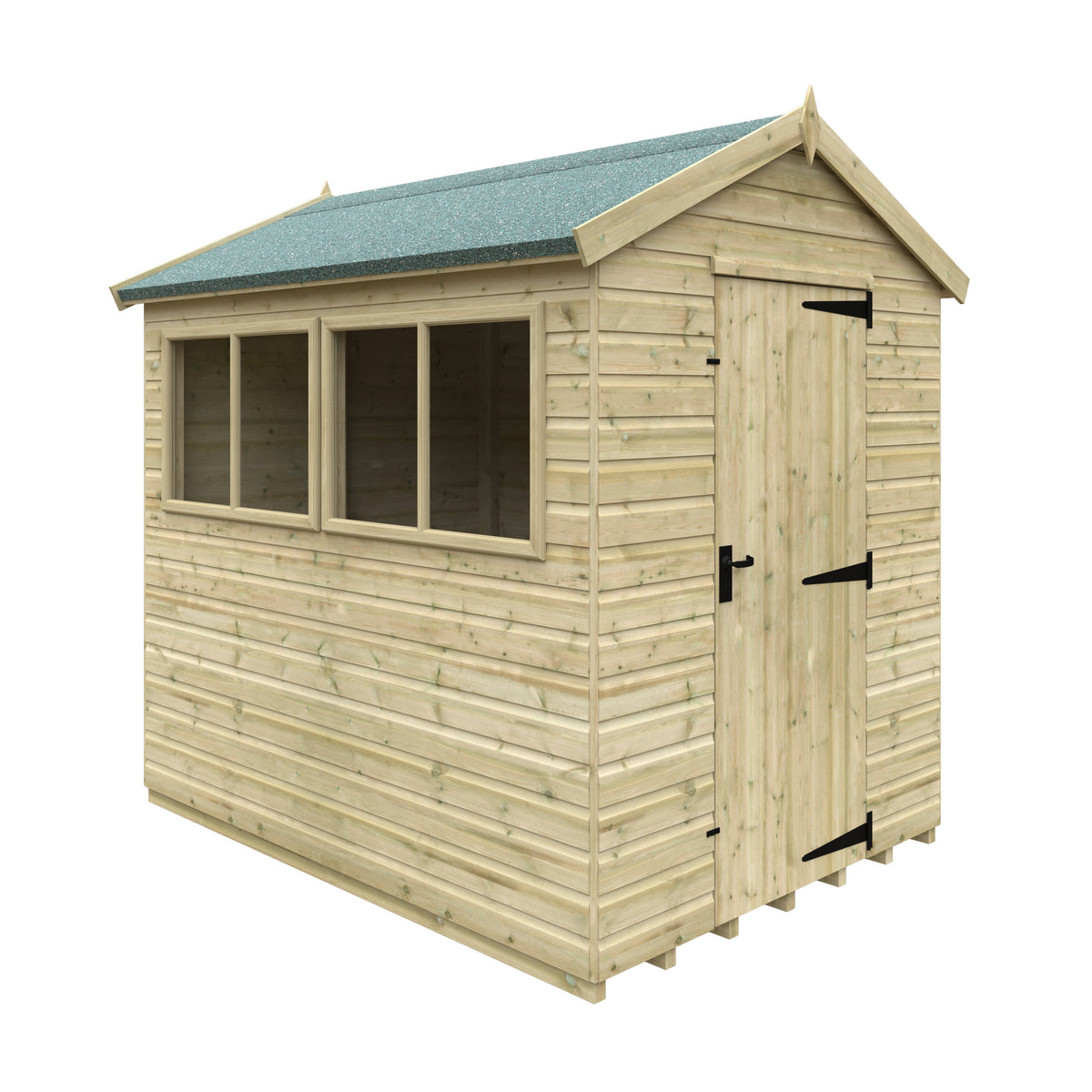 Redlands 6' x 8' Pressure Treated Deluxe Shiplap Apex Shed | Sheds.co.uk