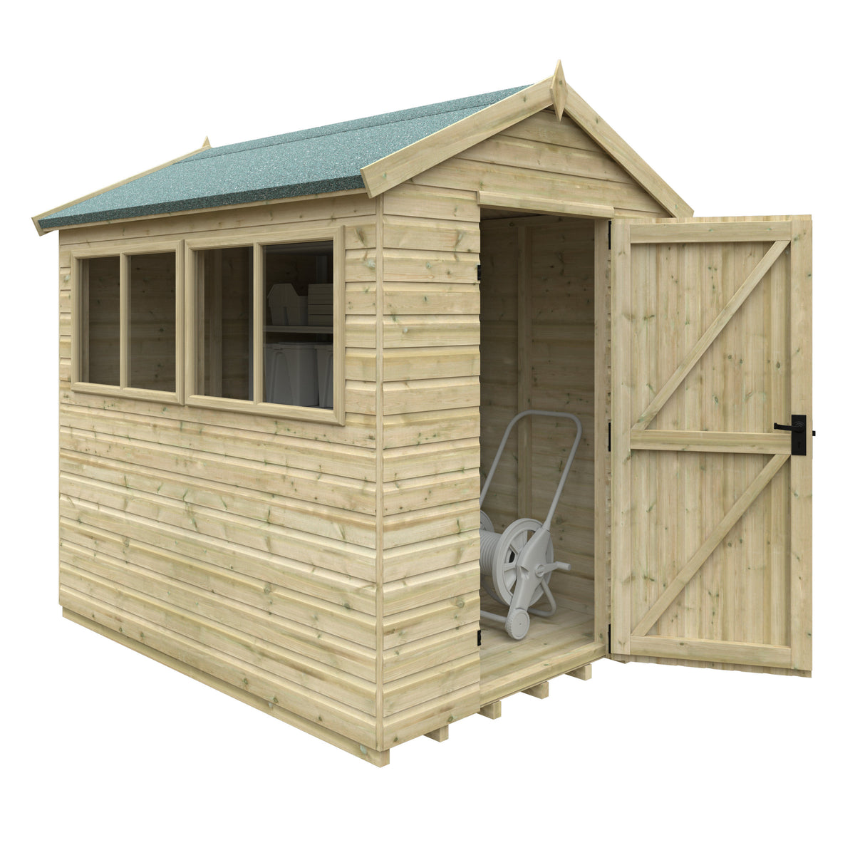 Redlands 6' x 8' Pressure Treated Deluxe Shiplap Apex Shed | Sheds.co.uk