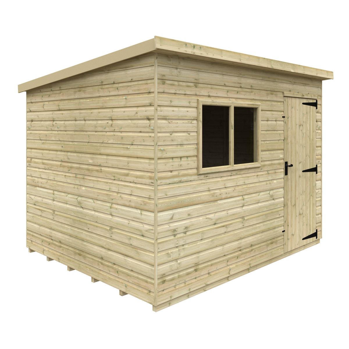 Redlands 8' x 10' Pressure Treated Deluxe Shiplap Pent Shed | Sheds.co.uk