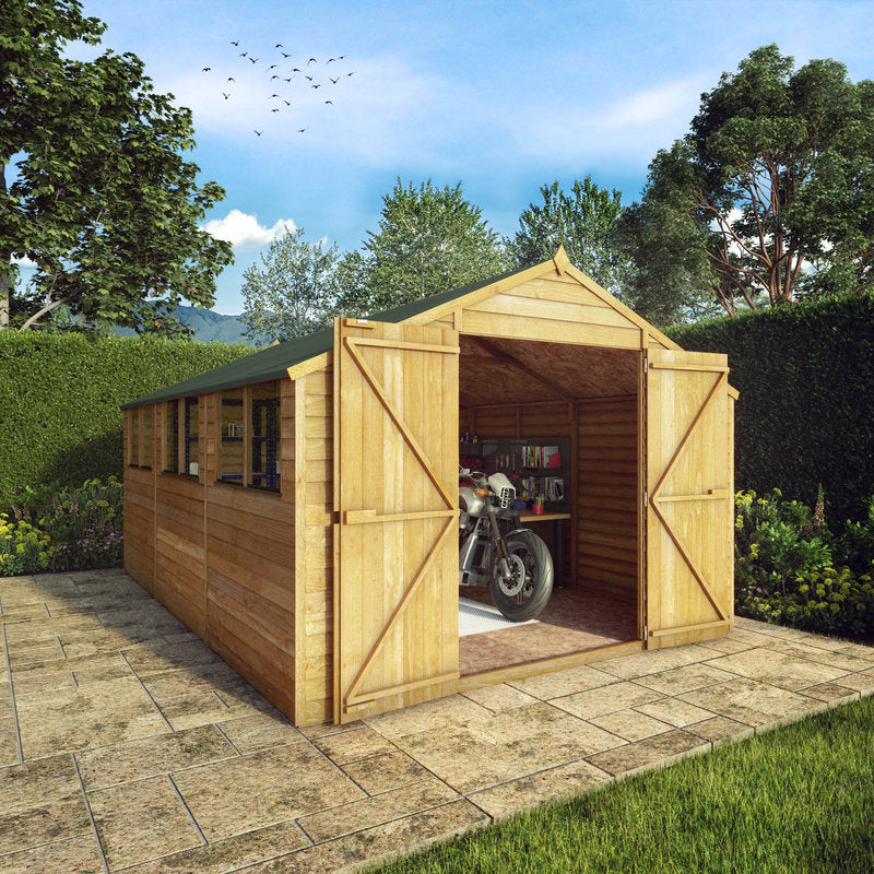 Adley 10' x 15' Double Door Overlap Apex Shed | Sheds.co.uk