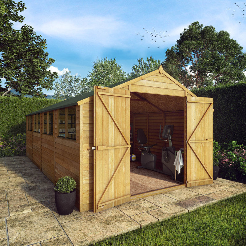 Adley 10' x 20' Double Door Overlap Apex Shed | Sheds.co.uk