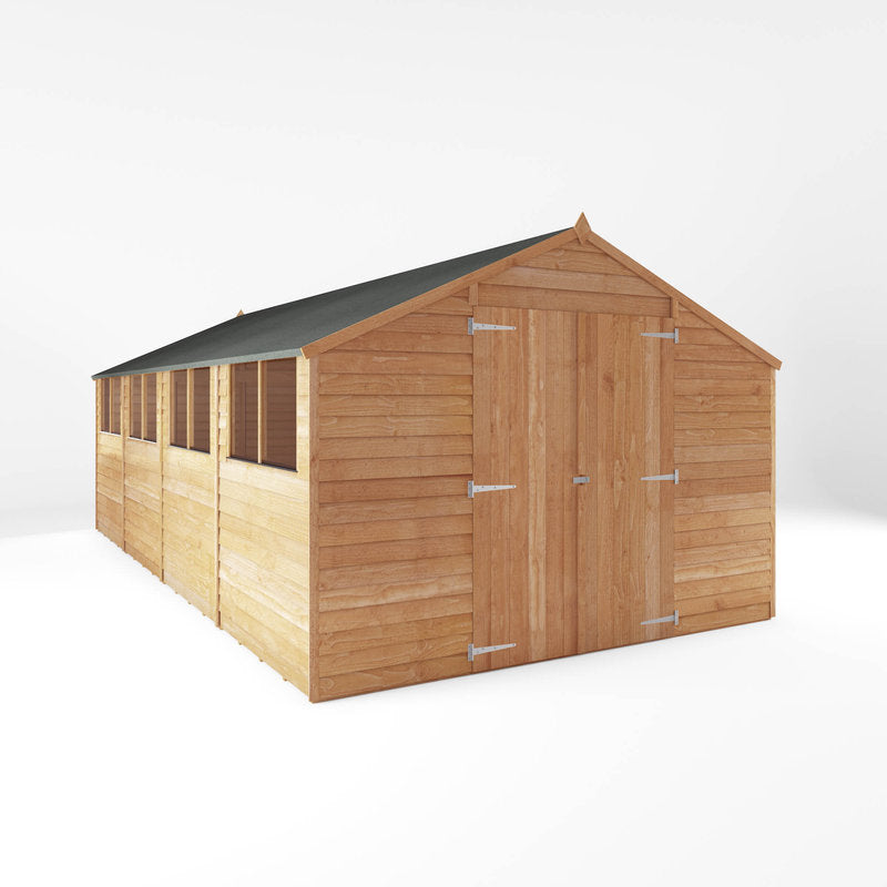 Adley 10' x 20' Double Door Overlap Apex Shed | Sheds.co.uk