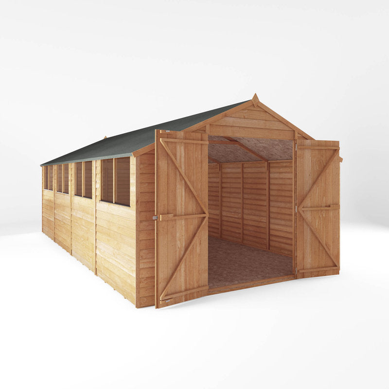 Adley 10' x 20' Double Door Overlap Apex Shed | Sheds.co.uk