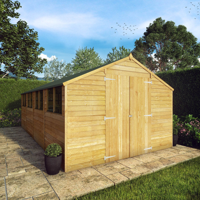Adley 10' x 20' Double Door Overlap Apex Shed | Sheds.co.uk