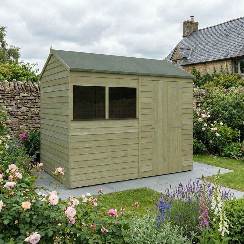 Adley 8' x 6' Overlap Reverse Apex Shed | Sheds.co.uk