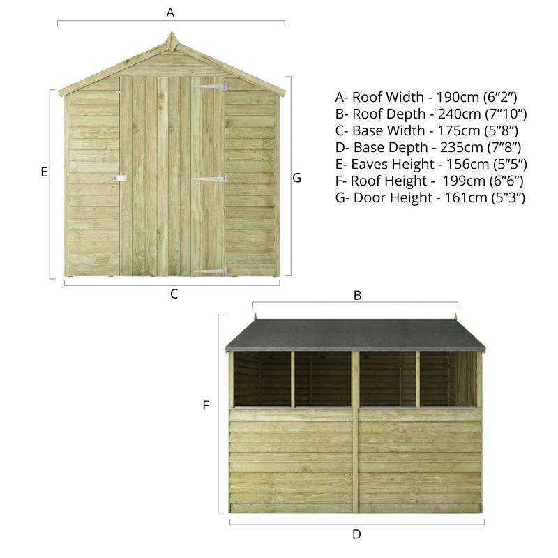 Adley 6' x 8' Overlap Apex Shed