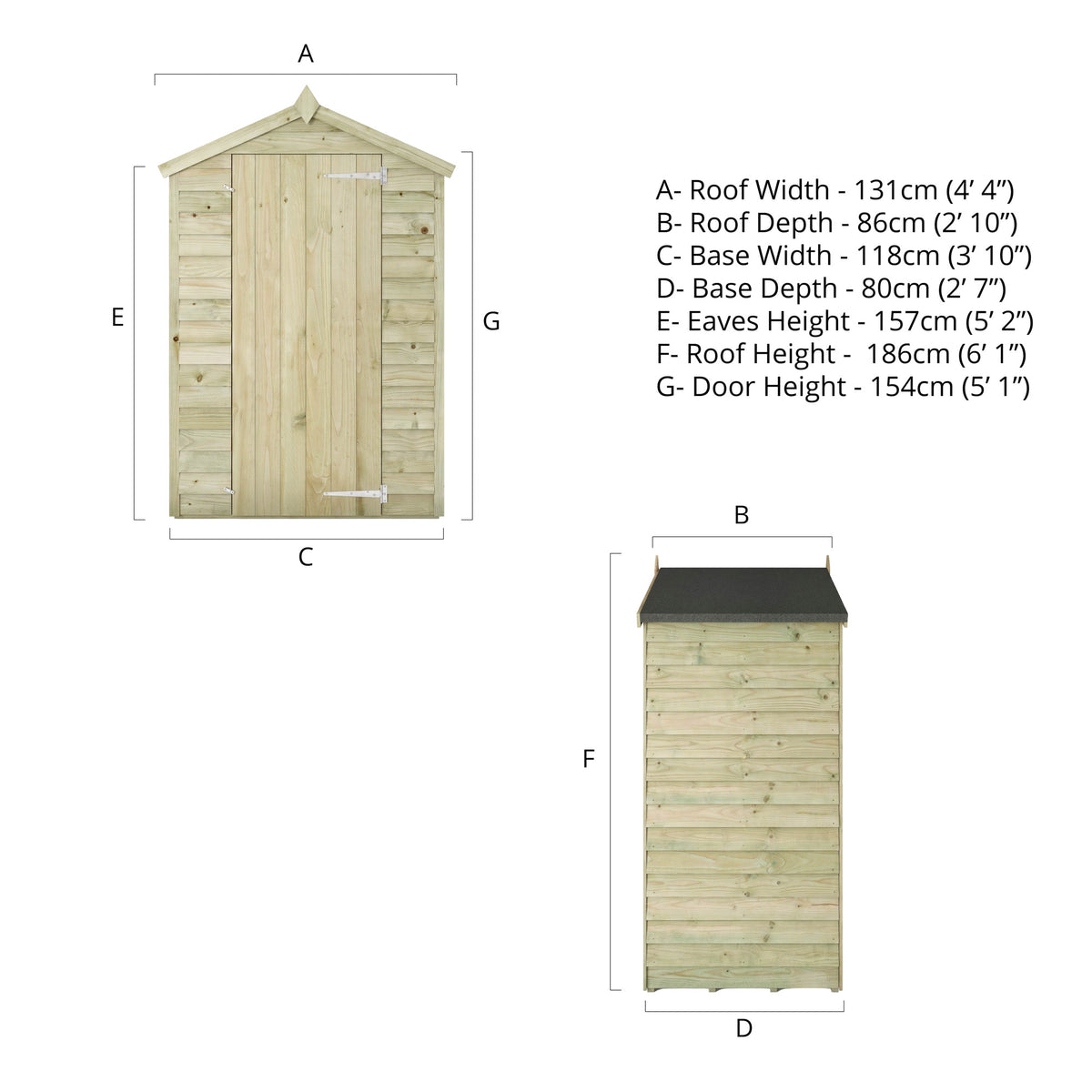 Adley 3' x 4' Windowless Overlap Apex Shed | Sheds.co.uk