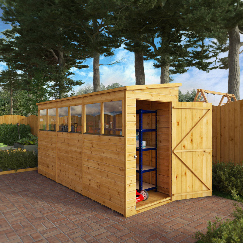Adley 12' x 4' Modular Shiplap Pent Shed | Sheds.co.uk