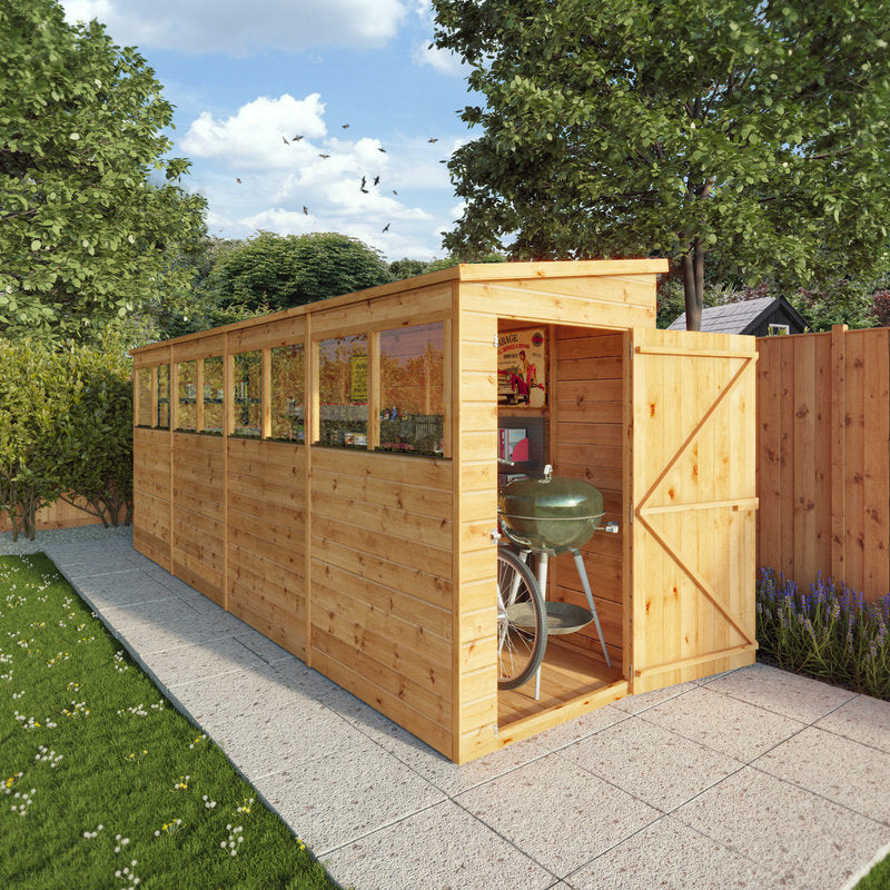 Adley 16' x 4' Modular Shiplap Pent Shed | Sheds.co.uk