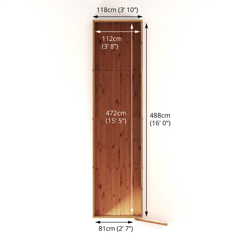 Adley 16' x 4' Modular Shiplap Pent Shed | Sheds.co.uk