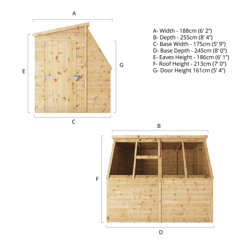 Adley 6' x 8' Shiplap Potting Shed | Sheds.co.uk