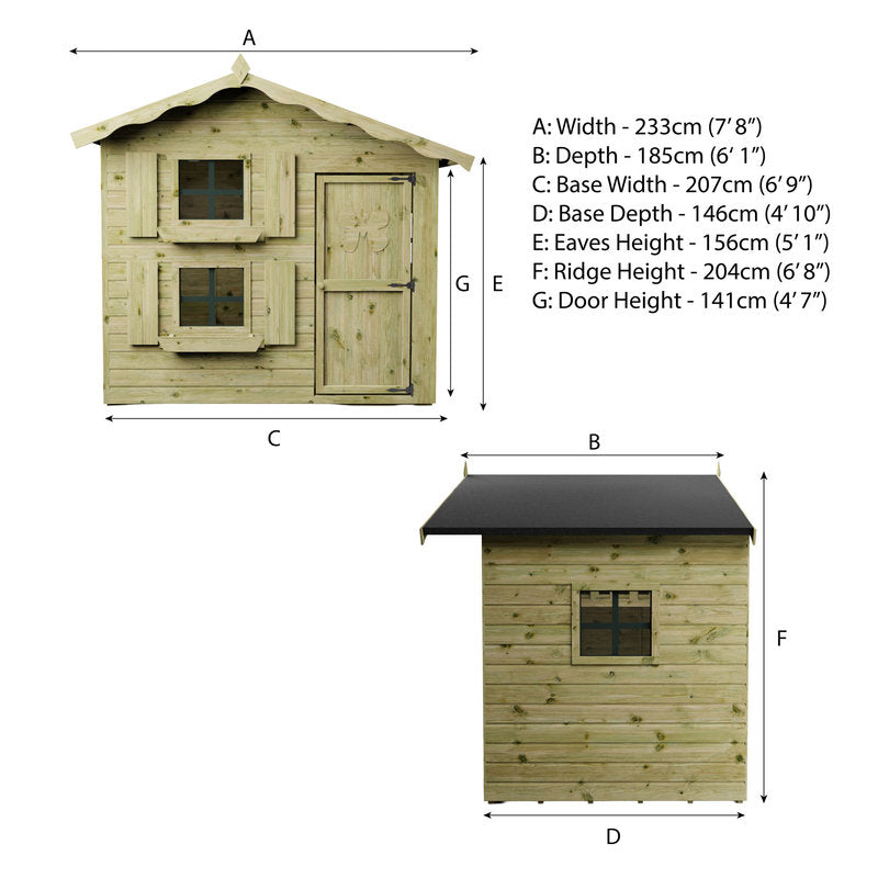 Adley 7' x 5' Jellytot Chalet Two Storey Playhouse | Sheds.co.uk