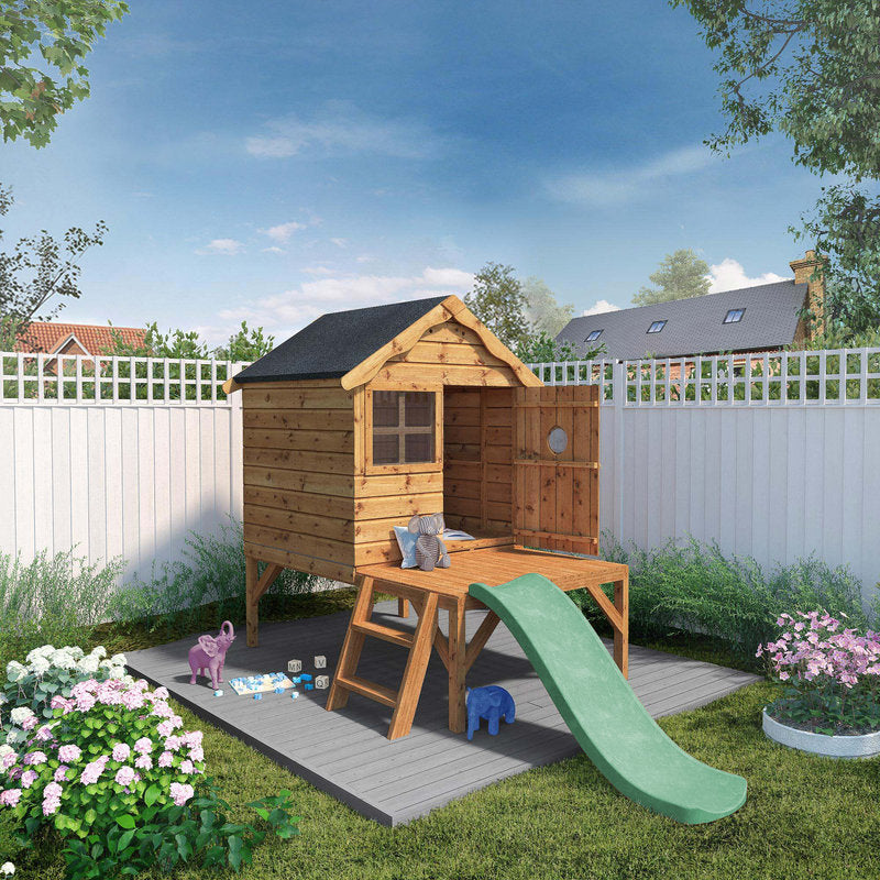 Adley Jellytot Cosy Tower Playhouse & Slide | Sheds.co.uk