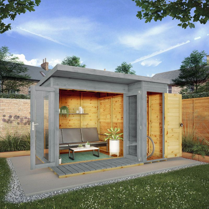 Adley 10' x 8' Cambridge Summer House With Side Shed | Sheds.co.uk