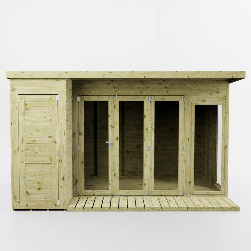 Adley 12' x 8' Cambridge Summer House With Side Shed | Sheds.co.uk