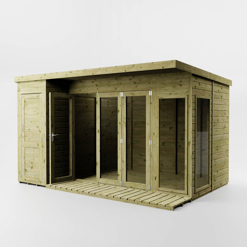 Adley 12' x 8' Cambridge Summer House With Side Shed | Sheds.co.uk