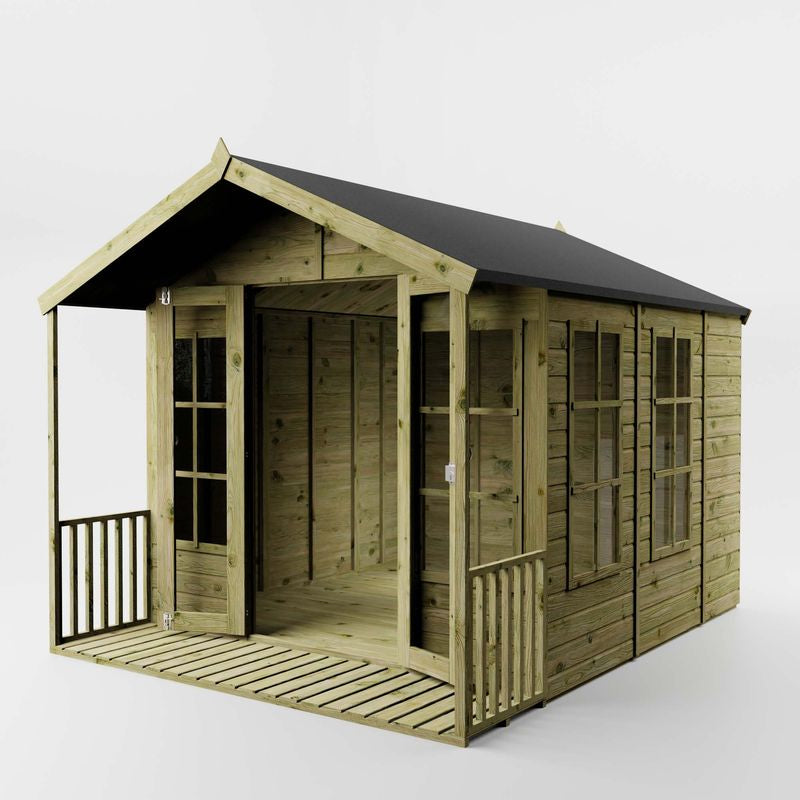 Adley 8' x 10' Premium Traditional Summer House With Veranda | Sheds.co.uk
