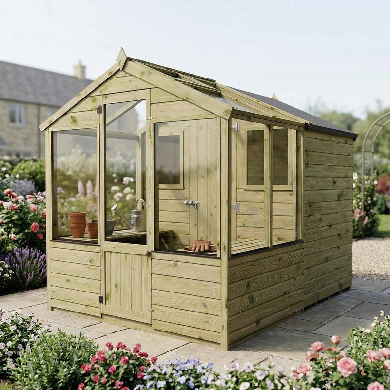 6 x 8 Budget Shiplap Greenhouse Shed