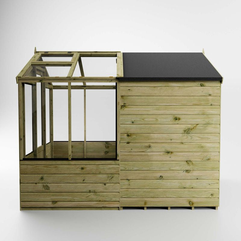 Adley 6' x 8' Budget Shiplap Greenhouse With a Shed | Sheds.co.uk