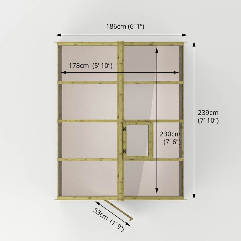 Adley 6' x 8' Budget Shiplap Greenhouse | Sheds.co.uk