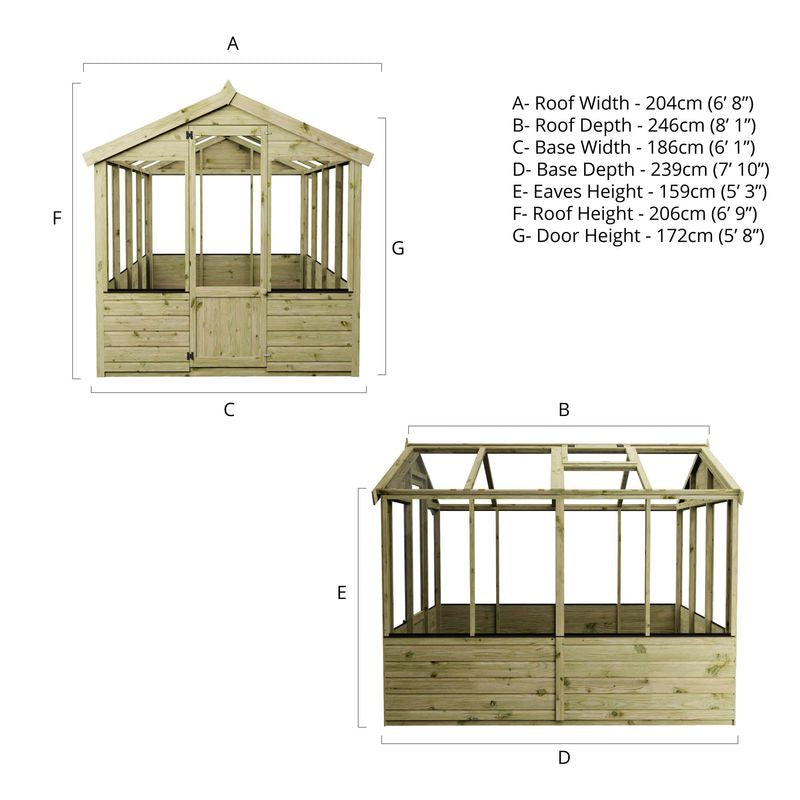 Adley 6' x 8' Budget Shiplap Greenhouse