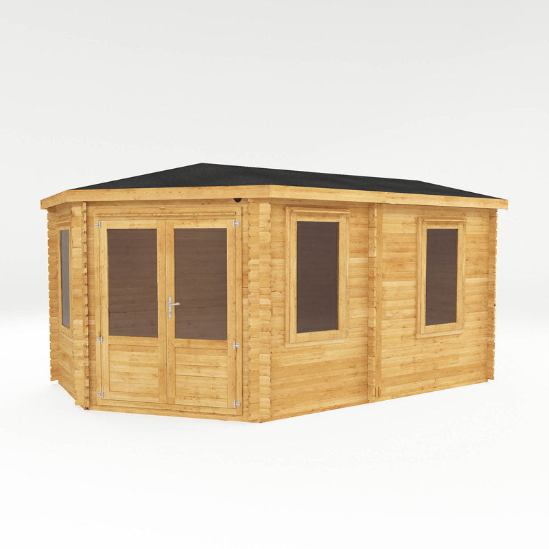 Adley 5m x 3m Dorchester Executive Corner Premium Log Cabin - 44mm | Sheds.co.uk
