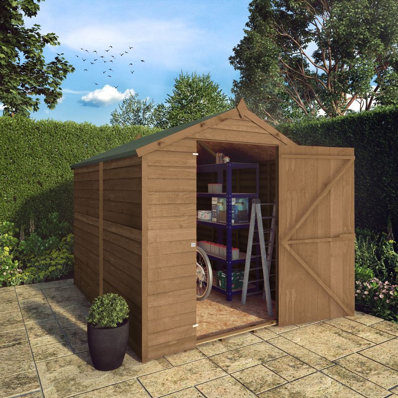 Adley 6' x 8' Pressure Treated Windowless Overlap Apex Shed | Sheds.co.uk