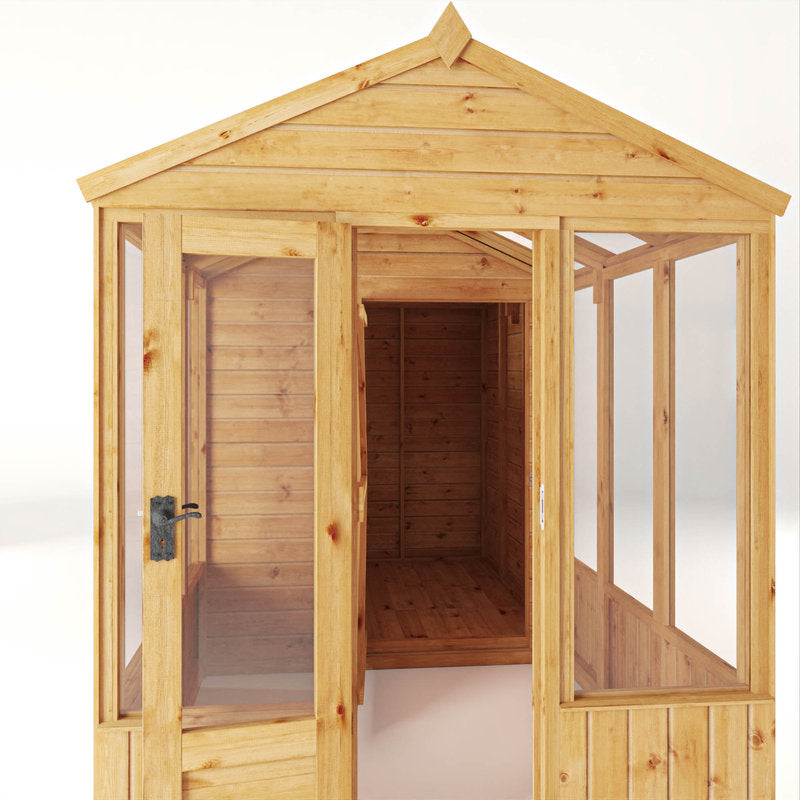Adley 12' x 6' Lumberjack Premium Combi Wooden Greenhouse Shed | Sheds.co.uk