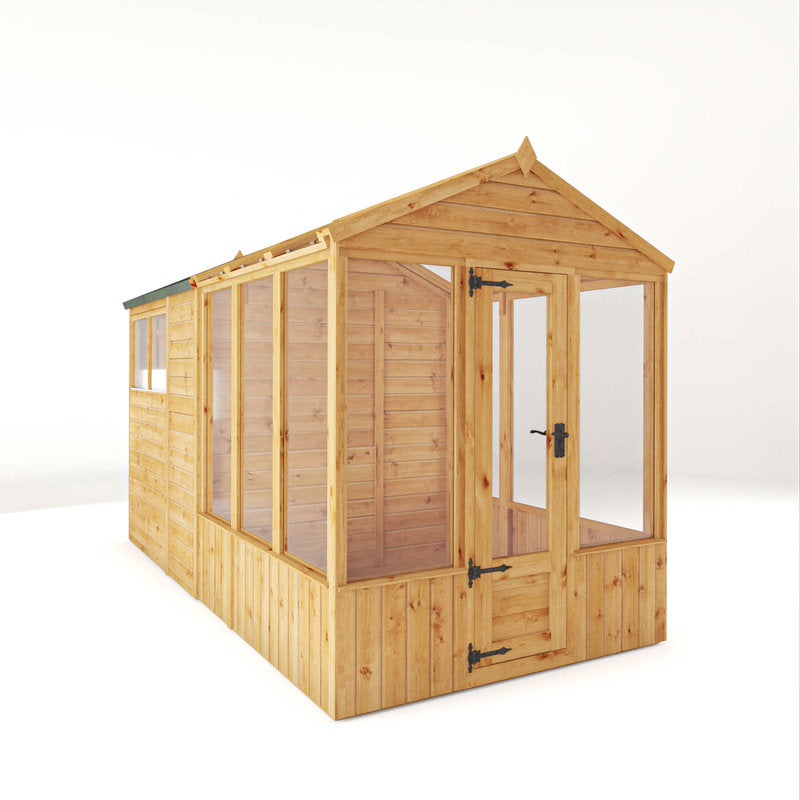 Adley 12' x 6' Lumberjack Premium Combi Wooden Greenhouse Shed | Sheds.co.uk