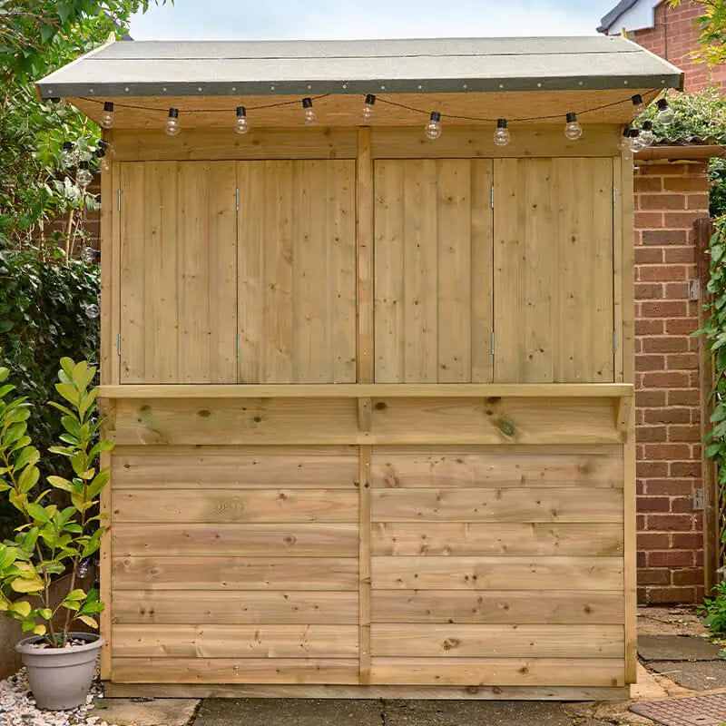 Hartwood 6' x 4' Pressure Treated Shiplap Reverse Apex Garden Bar | Sheds.co.uk