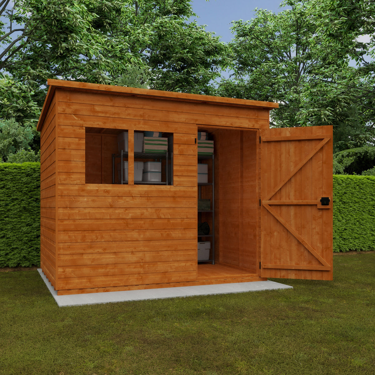 Redlands 8' x 6' Shiplap Pent Shed | Sheds.co.uk