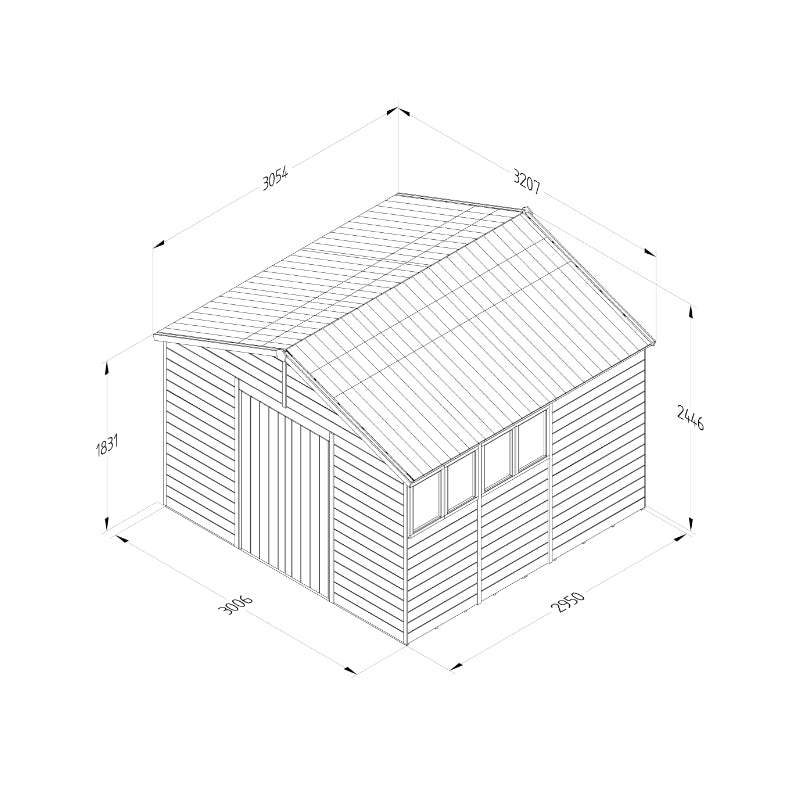 Hartwood 10' x 10' Pressure Treated Premium Tongue & Groove Apex Shed - Double Door