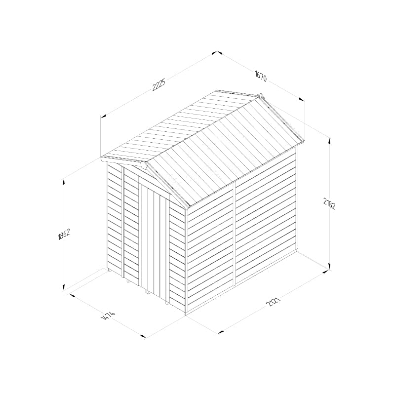 Hartwood 5' x 7' Pressure Treated Premium Tongue & Groove Apex Shed