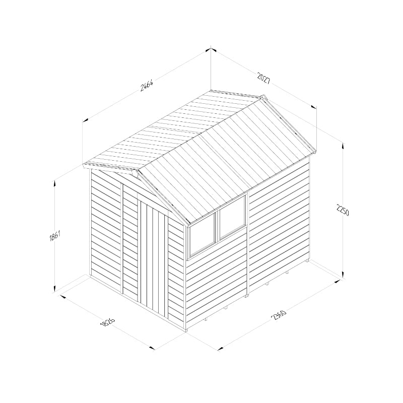 Hartwood 6' x 8' Pressure Treated Premium Tongue & Groove Apex Shed