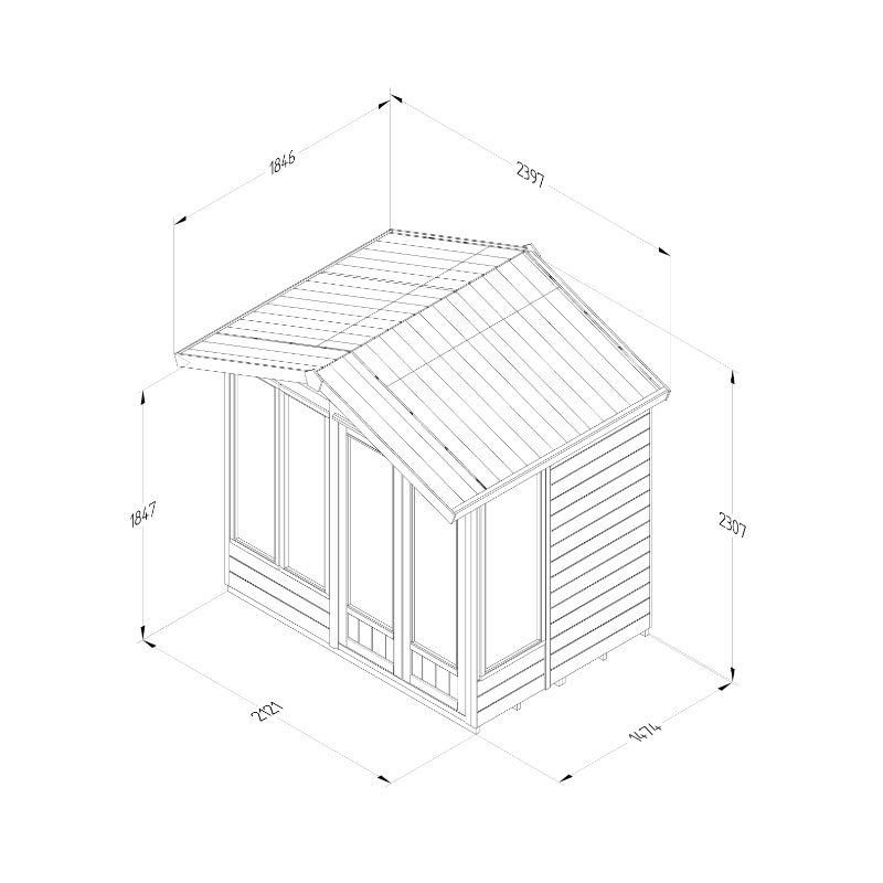 Hartwood 7' x 5' Pressure Treated Premium Tongue & Groove Apex Summer House