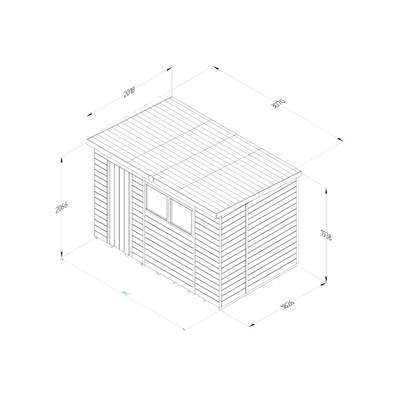 Hartwood 10' x 6' Pressure Treated Premium Tongue & Groove Pent Shed | Sheds.co.uk