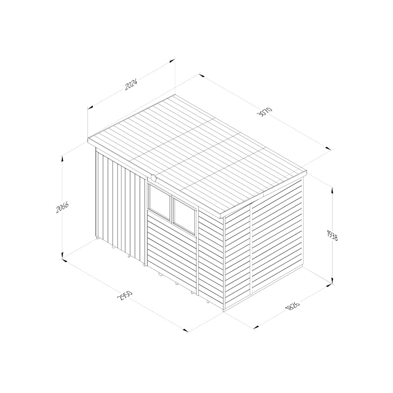 Hartwood 10' x 6' Pressure Treated Premium Tongue & Groove Pent Shed | Sheds.co.uk