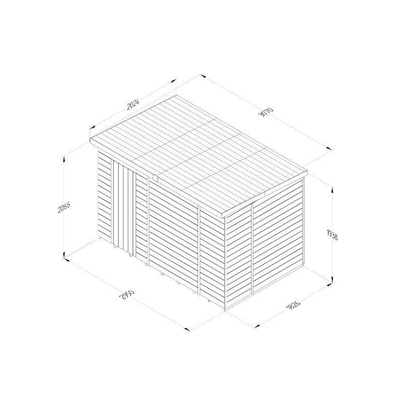 Hartwood 10' x 6' Pressure Treated Premium Tongue & Groove Pent Shed