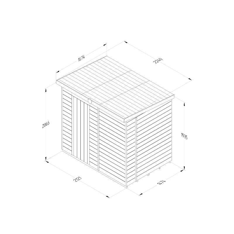 Hartwood 7' x 5' Pressure Treated Premium Tongue & Groove Pent Shed