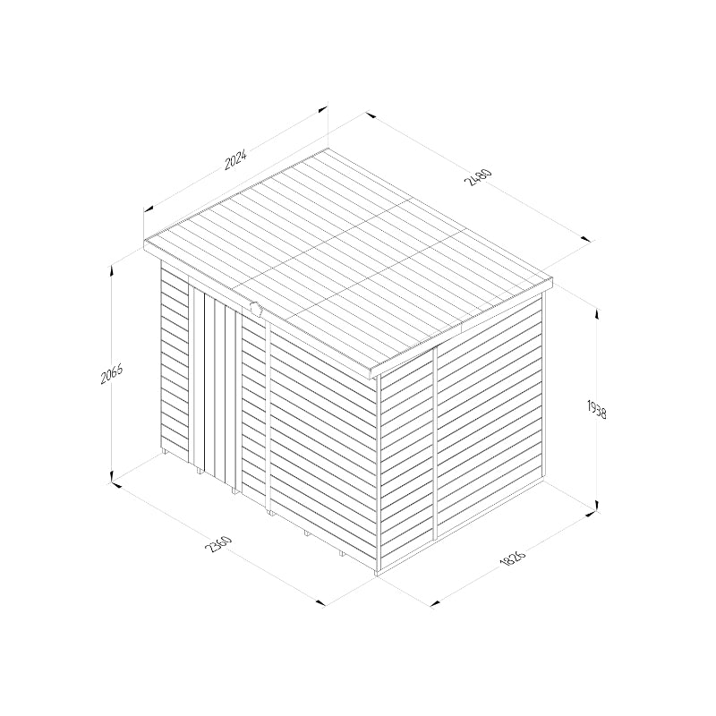 Hartwood 8' x 6' Pressure Treated Premium Tongue & Groove Pent Shed