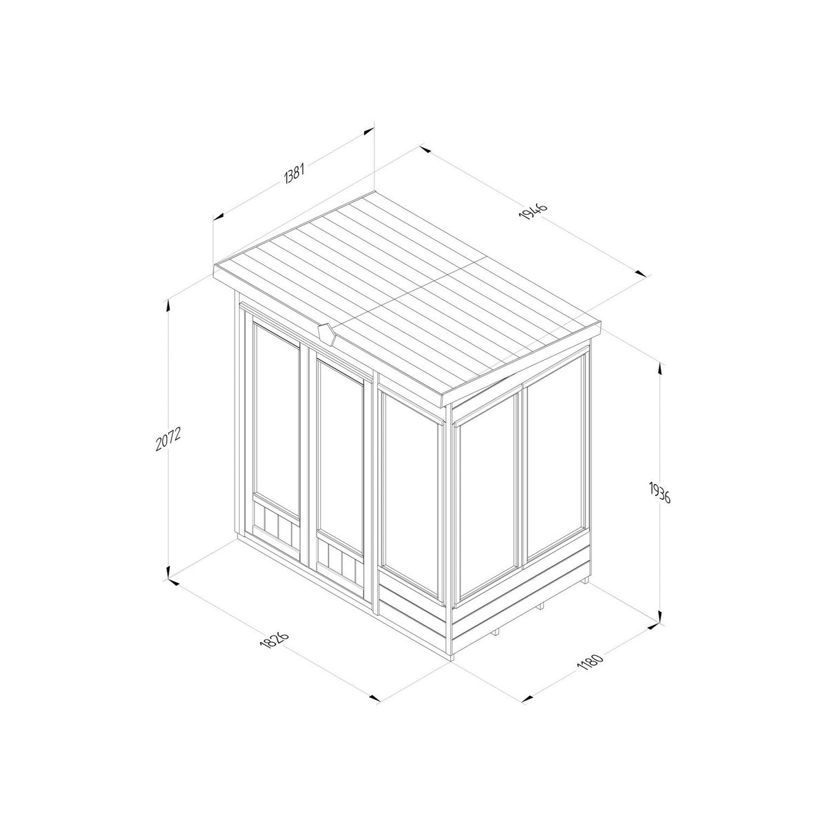 Hartwood 6' x 4' Pressure Treated Premium Tongue & Groove Pent Summer House | Sheds.co.uk