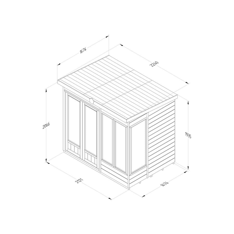 Hartwood 7' x 5' Pressure Treated Premium Tongue & Groove Pent Summer House