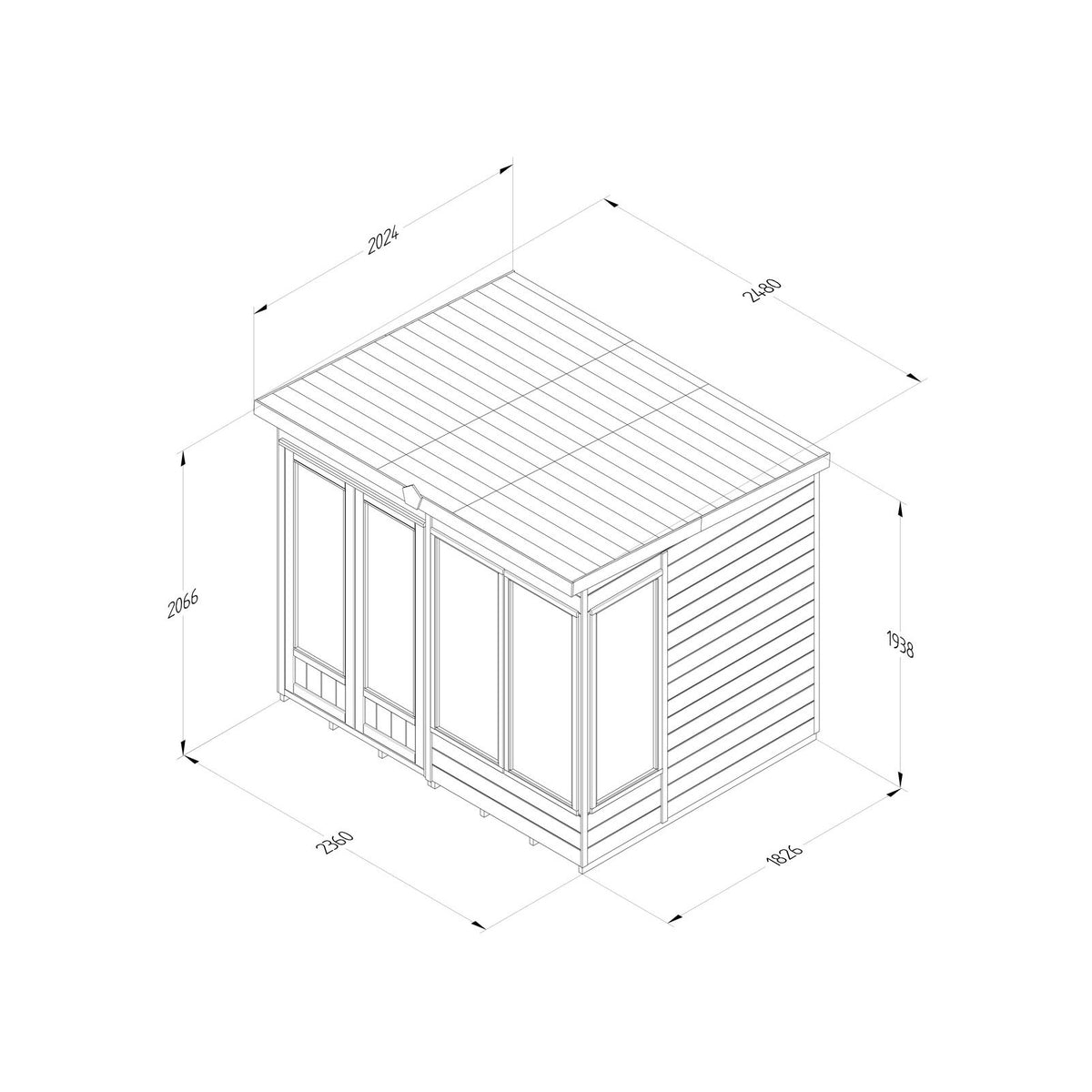 Hartwood 8' x 6' Pressure Treated Premium Tongue & Groove Pent Summer House | Sheds.co.uk