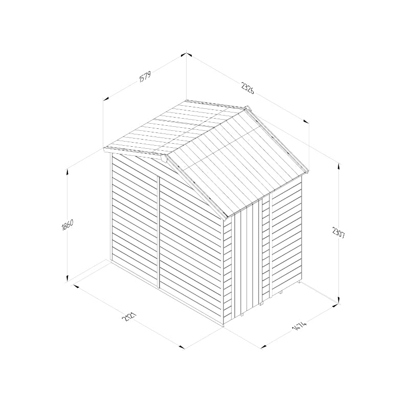 Hartwood 5' x 7' Pressure Treated Premium Tongue & Groove Reverse Apex Shed