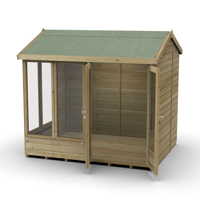 Hartwood 8' x 6' Pressure Treated Premium Tongue & Groove Reverse Apex Summer House | Sheds.co.uk