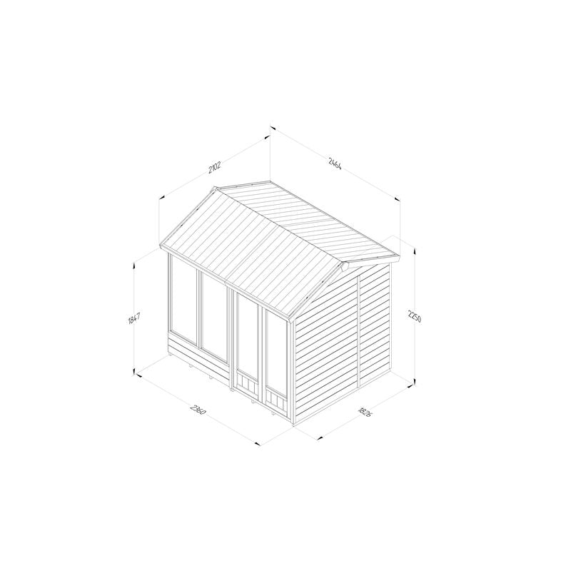 Hartwood 8' x 6' Pressure Treated Premium Tongue & Groove Reverse Apex Summer House | Sheds.co.uk