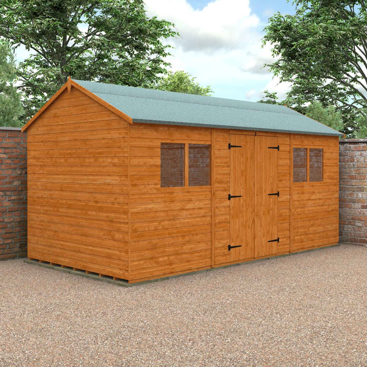 Redlands 8' x 16' Shiplap Reverse Apex Workshop | Sheds.co.uk