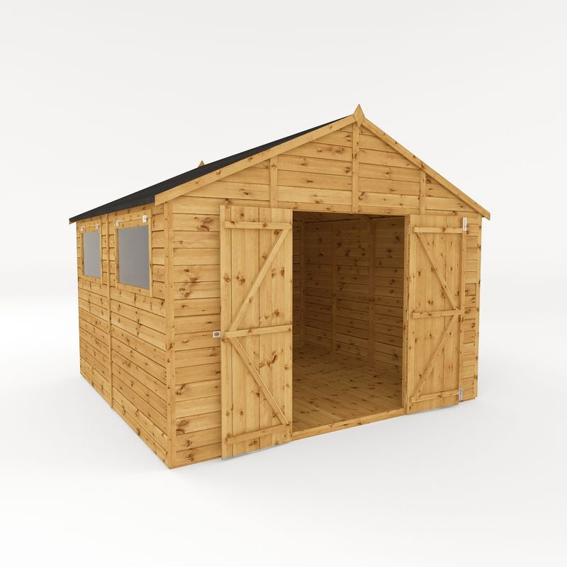 Adley 10' x 10' Premium Double Door Shiplap Modular Apex Workshop | Sheds.co.uk