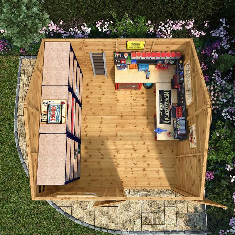 Adley 10' x 10' Premium Double Door Shiplap Modular Reverse Apex Workshop | Sheds.co.uk